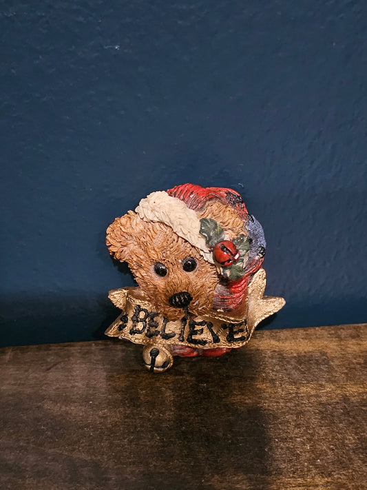 Vintage Brooch, 1990s Boyds Bears Believe Christmas