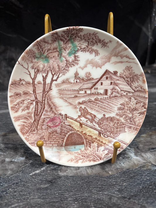Vintage Plate, Farm Scene