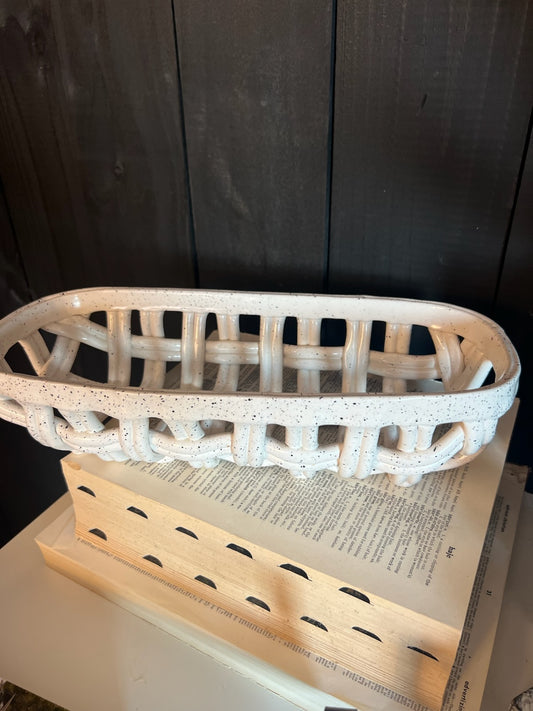 White Ceramic Basket