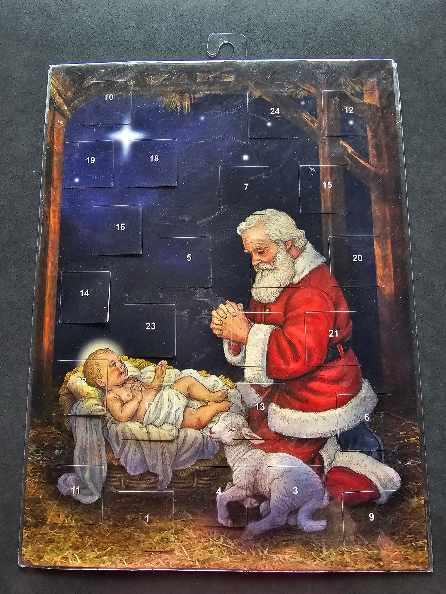 Advent Calendar, Adoring Santa
