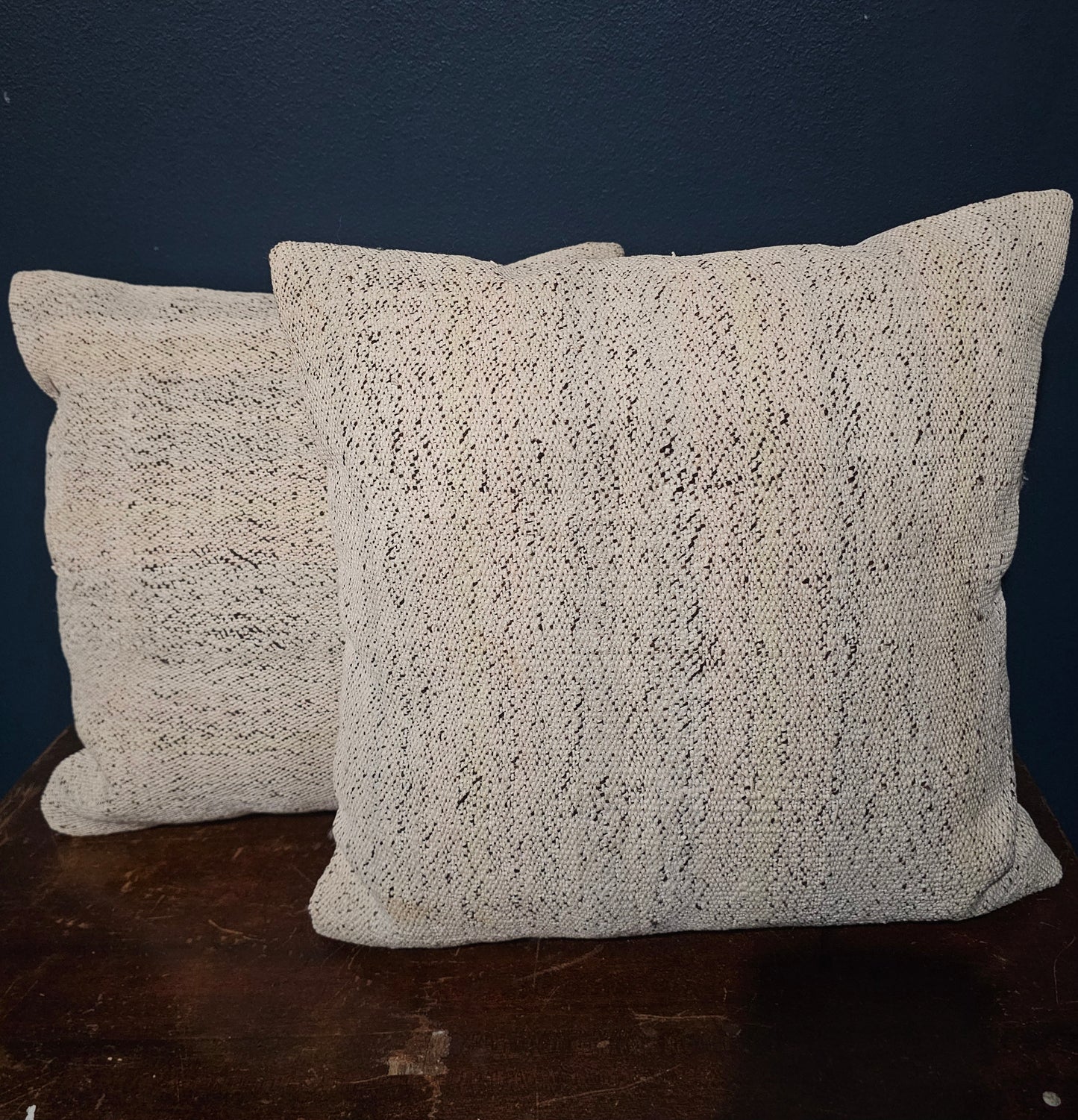 Vintage Pillow, Turkish Kilim- Cream, Yellow, Blue