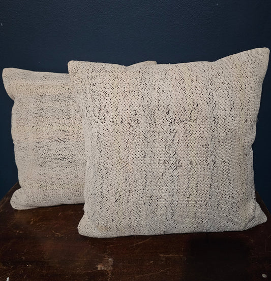 Vintage Pillow, Turkish Kilim- Cream, Yellow, Blue