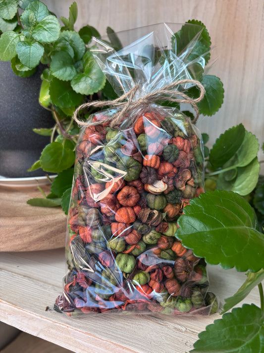 Potpourri Bag of Orange and Green Putka Pods