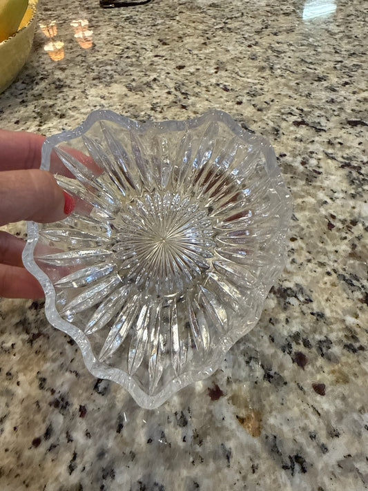 Vintage Glass Heart Shaped Dish