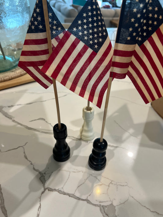 USA Flags in Chess Pieces