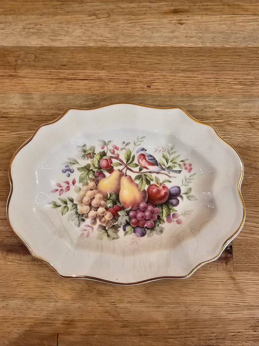 Vintage Plate, 1976 Avon Fruit Bird Ceramic Plate
