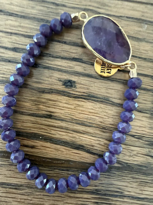 Kinsley Armelle Bead and Amethyst Stone Bracelet