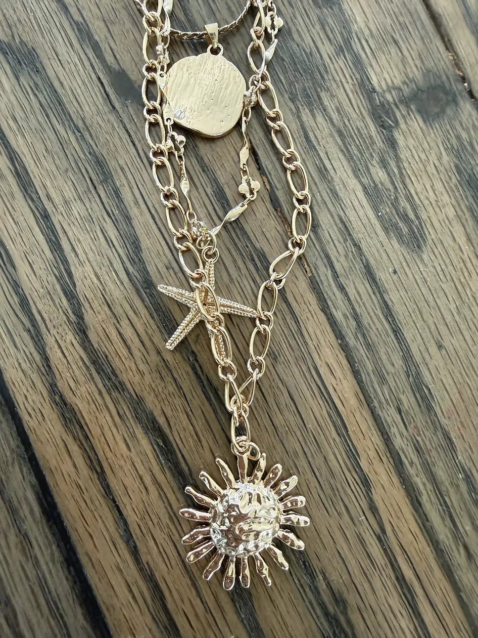 Sea Theme Adjustable Necklace, Set of 3