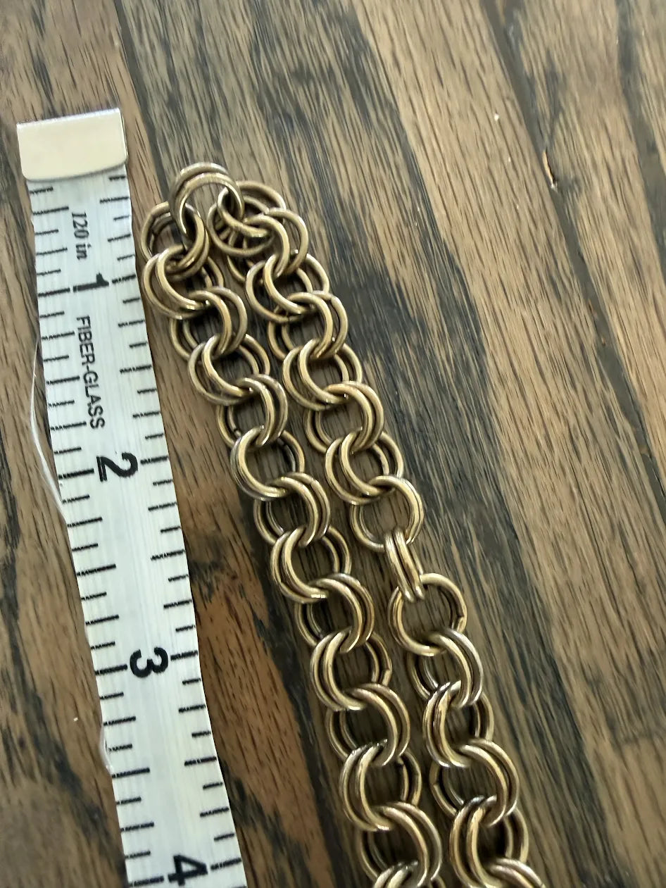 Double Chain Link Necklace with Toggle Clasp, 22"