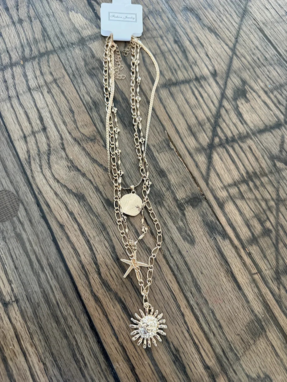 Sea Theme Adjustable Necklace, Set of 3