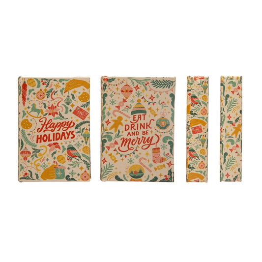 Canvas Book Box "Happy Holidays/Eat Drink And Be Merry"