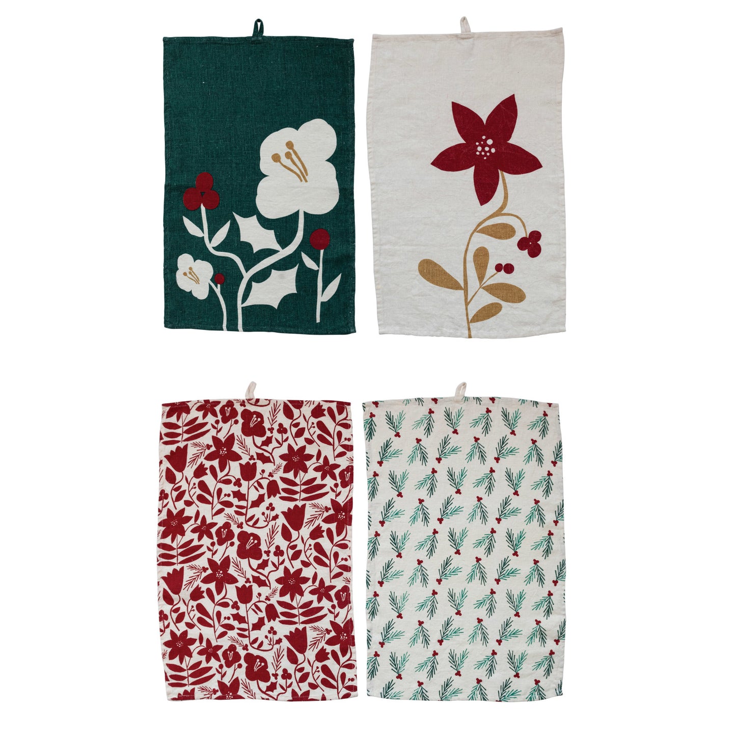 Tea Towel w/ Flowers/Greenery