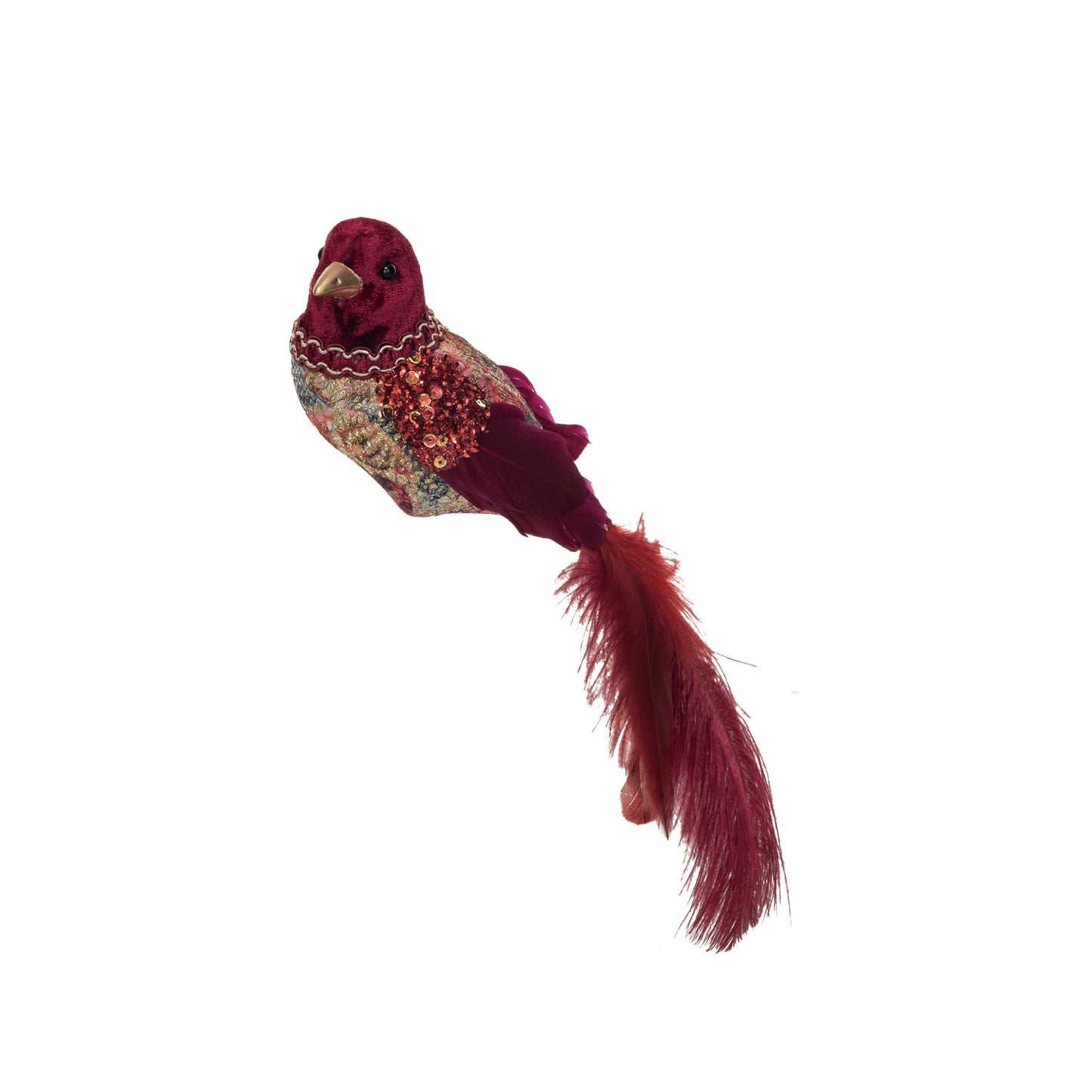 Fabric, Foam & Feather Bird Clip-on Ornament