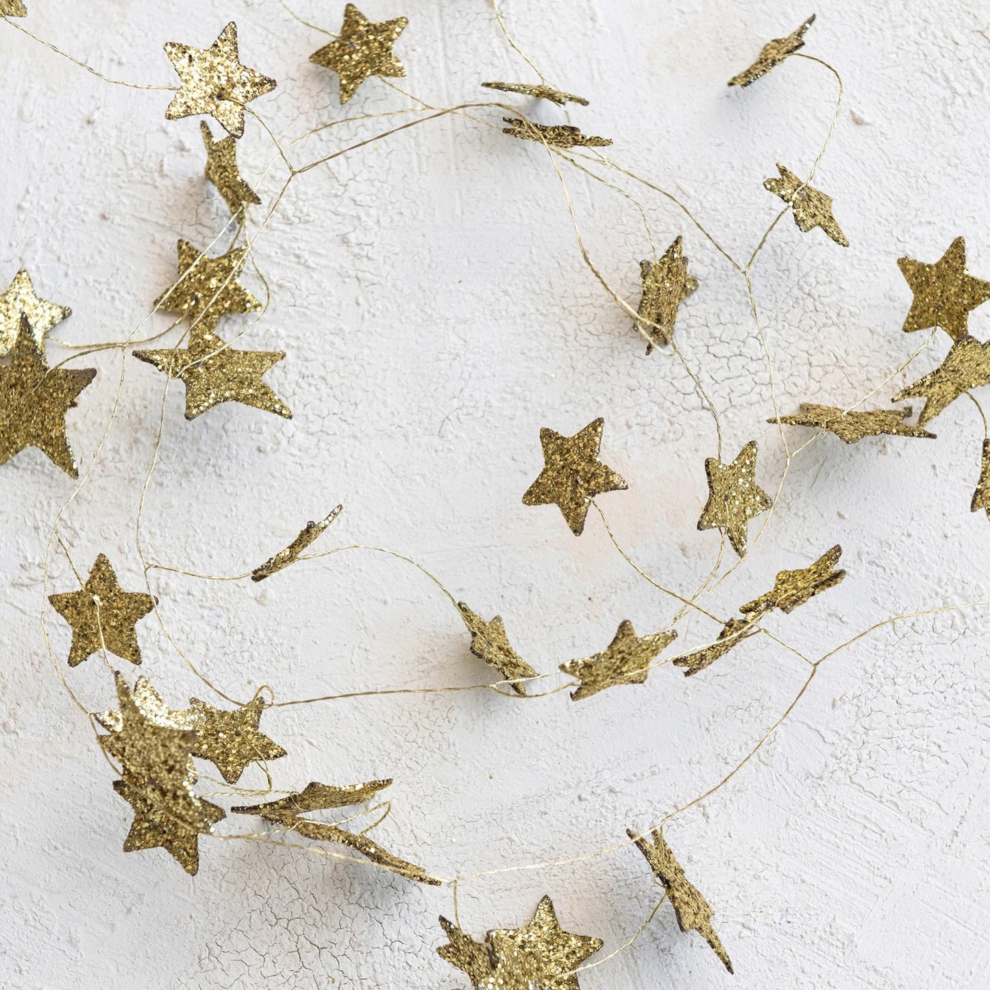 Goldie Glitter Paper Star Garland, Gold