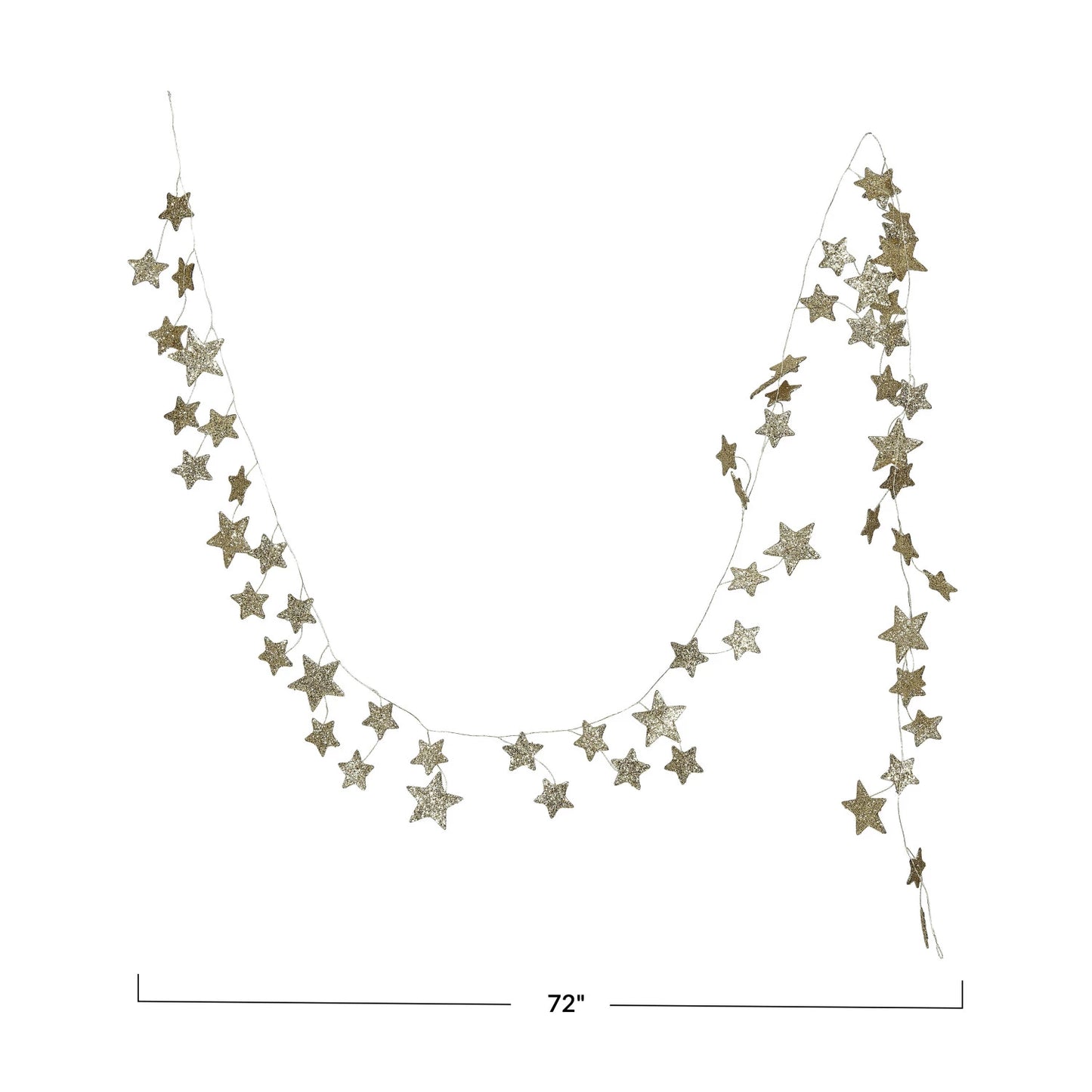 Goldie Glitter Paper Star Garland, Gold