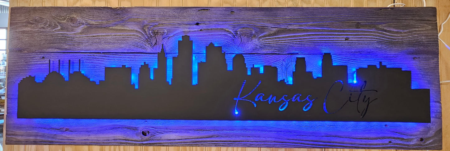Mrs. Decor "Kansas City Skyline" Lighted Sign (50")