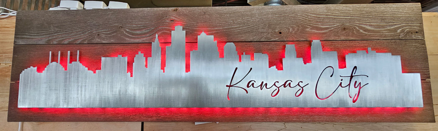 Mrs. Decor "Kansas City Skyline" Lighted Sign (50")