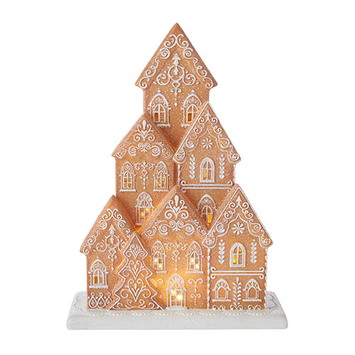 Holiday Gingerbread Lighted House (15.5")