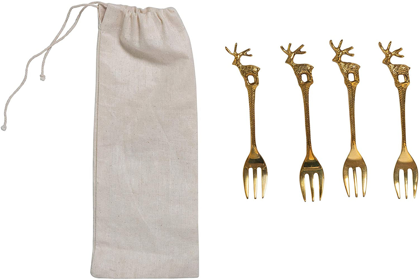 Holiday Brass Reindeer Fork Set