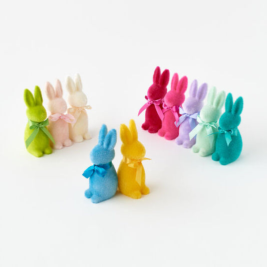 Easter Bunnies “Flocked Button Nose Babies” 6"