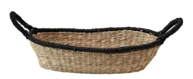 Basket Seagrass with Black Handles