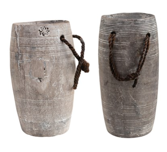 VINTAGE Rustic Wood Vase