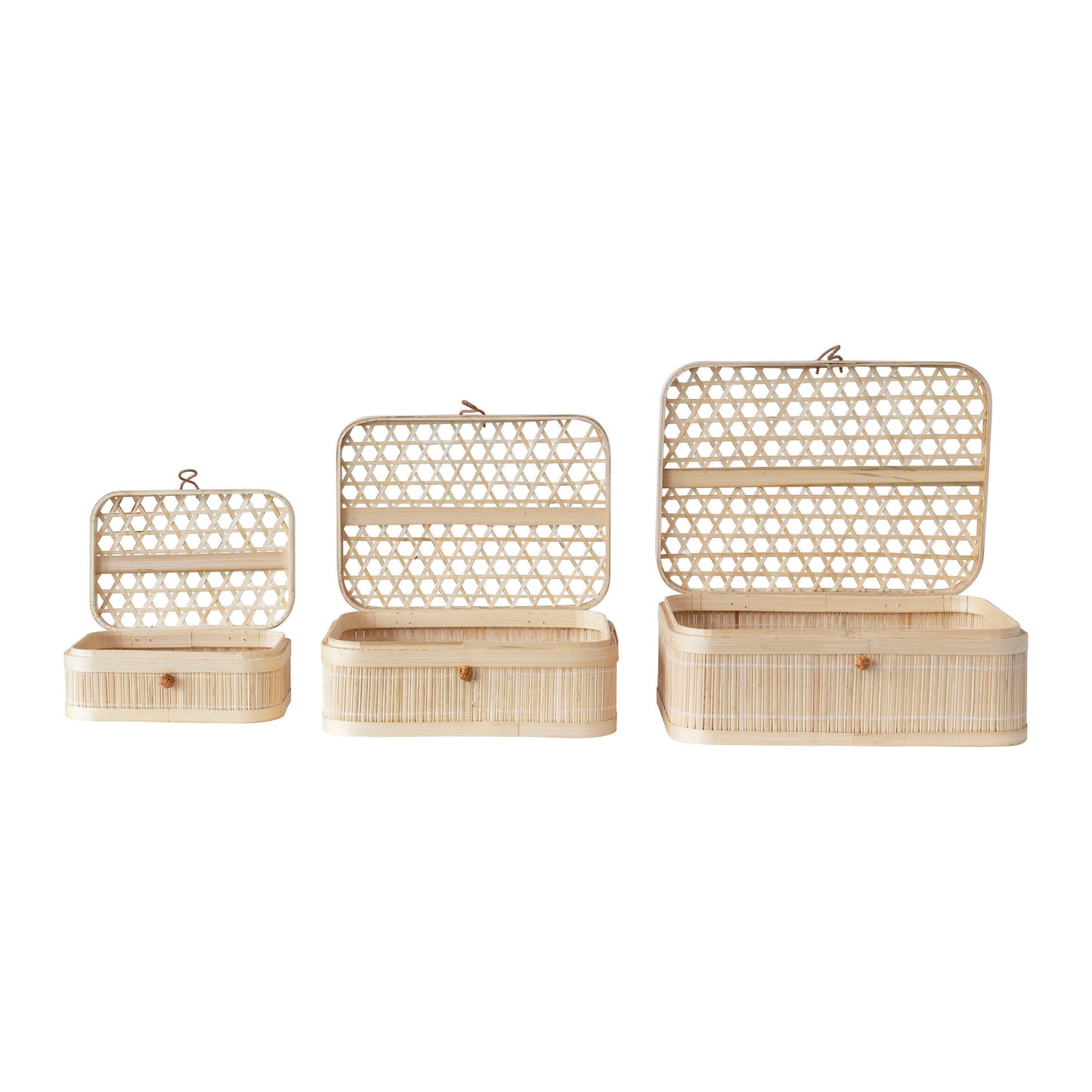 Hand-Woven Bamboo Boxes with Closures