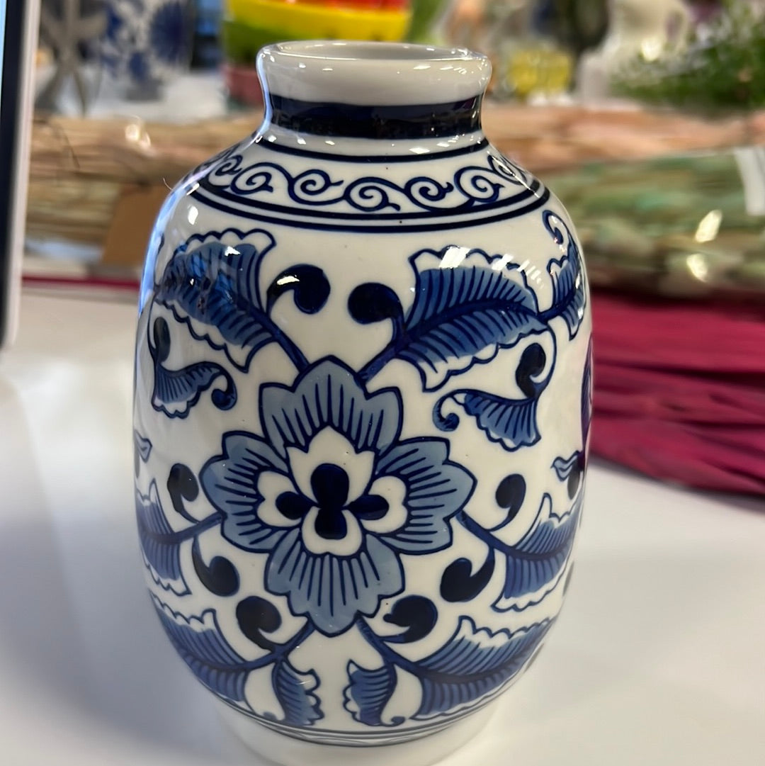 Vase Blue Chinoiserie Bud Vase