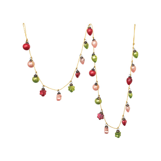 Holiday Garland Mercury Glass (Red, Pink, Green)